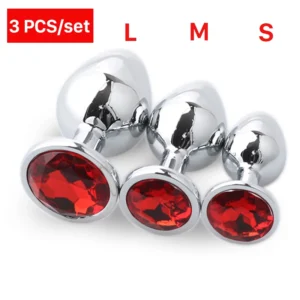 3 adet/takım Metal Anal plug butt plug Seks Oyuncakları Popo Oyuncakları Kadınlar Için/Erkekler/Çiftler Yetişkin Oyunu Masturbator Anal S/M/L Elmas Seks Shop