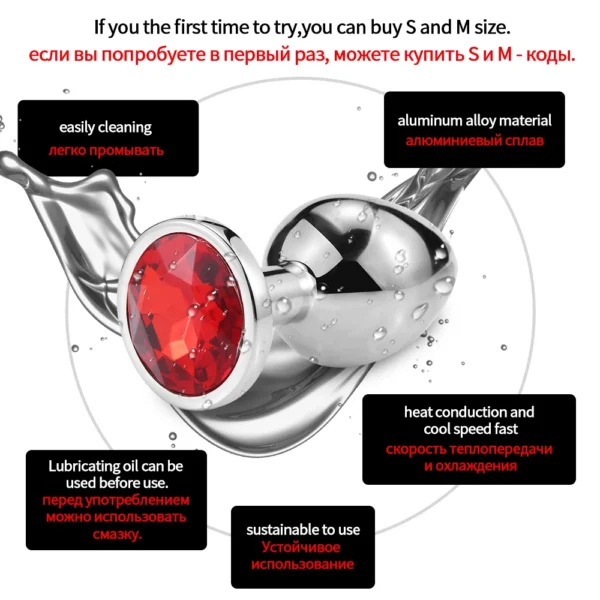 3 adet/takım Metal Anal plug butt plug Seks Oyuncakları Popo Oyuncakları Kadınlar Için/Erkekler/Çiftler Yetişkin Oyunu Masturbator Anal S/M/L Elmas Seks Shop - Image 2