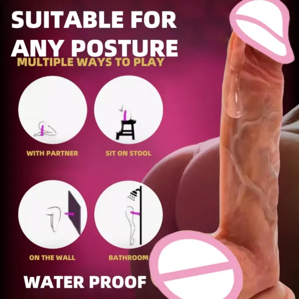 Büyük Yumuşak Penis Vibratör Gerçekçi Yapay Penis Bayanlara Seks Oyuncak Teleskopik Dick Oyuncak Yapay Penis G Noktası Vibatör Sokmak Seksi Oyuncak - Image 2