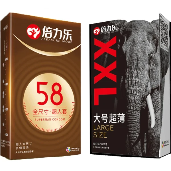 Large Size Condoms 20PCS 58/55mm XXL Lubricant Oil Ultra-thin Safer Contraception Natural Latex Rubber Adult Sex Product for Men - Image 2