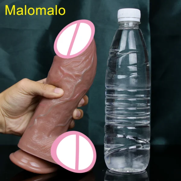 Realistic Veins Soft Thick Dildo Masturbators Big Cock Double Silicone Small Flesh Penis Woman Man Anal Sex Toy Suction Cup Dick - Image 3