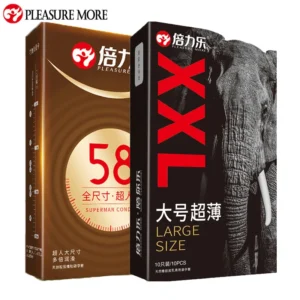 Large Size Condoms 20PCS 58/55mm XXL Lubricant Oil Ultra-thin Safer Contraception Natural Latex Rubber Adult Sex Product for Men