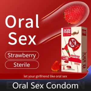 Sterile Oral Sex Condoms For Men Women No Oil Strawberry Flavour Blowjob Ultra Thin Condom Penis Sleeve Sex Toys For Couples