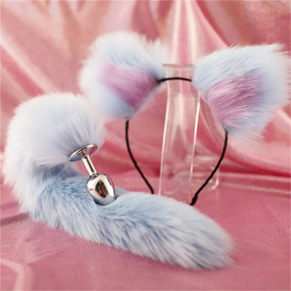 Dildo Anal Plug Cute Ears Headbands Fox Rabbit Tail Metal Butt Anal Plug Erotic Cosplay Accessories Adult Sex Toy for Couples - Image 4