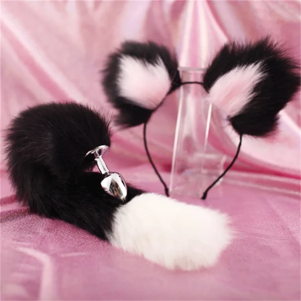 Dildo Anal Plug Cute Ears Headbands Fox Rabbit Tail Metal Butt Anal Plug Erotic Cosplay Accessories Adult Sex Toy for Couples - Image 2