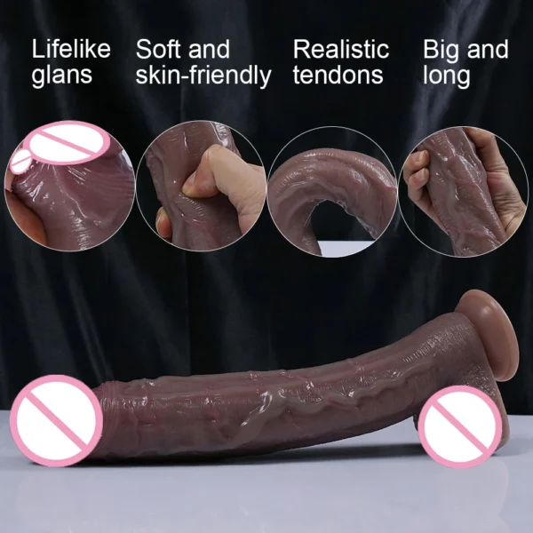 Super Long Realistic Dildo Soft Big Penis Silicone No Vibrators Lesbian Strapon Vagin Anal Sting Sex Toys For Womans Maturbators - Image 3