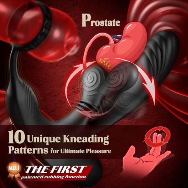 Anal Vibrator Prostate Massager with Cock Ring Buttplug Stimulator with 10 Kneading & 10 Vibrating Modes Sex Toys for Men Gay - Image 2