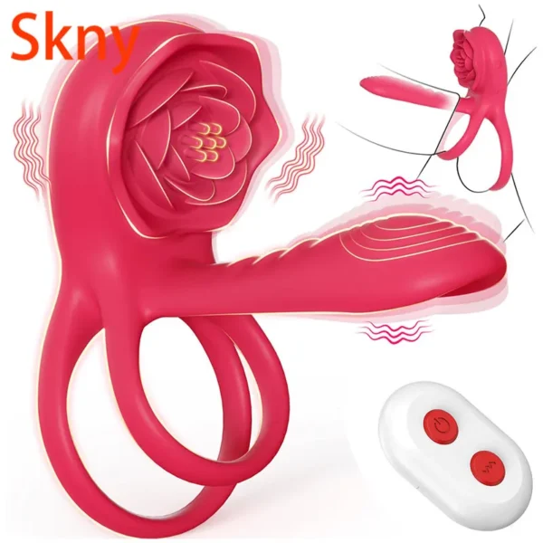 Powerful Cockring Vibrator Clitoris Stimulation Delay Ejaculation Remote Control Cock Ring Penis Ring Adults Sex Toy for Couple