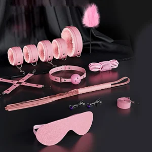 Sex Toys BDSM Bondage Kits Genuine Leather Restraint Set Handcuffs Collar Gag Vibrators Sex Toys For Women Couples Adult Games