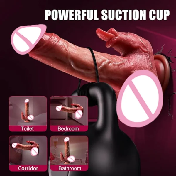 4 in 1 Thrusting Dildo Vibrator Remote Control Heating Tongue Licking Clitoris G-Spot Dick Sex Toys Vagina Adult Female Sex shop - Image 2