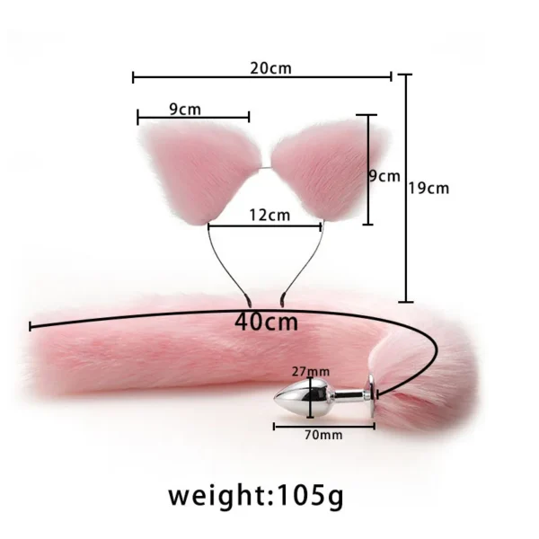 Fox Tail Anal Plug with Hairpin Bdsm Toy Flirting Metal Butt Plug Tail Sex Toys for Woman Man Couples Cosplay Adult Game Shop - Image 6