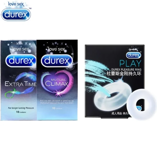 Durex Delay Ejaculation Spike Condom Extra Lubricated Ultra Thin Intimate Men Contraception Lasting Enlargement Cock Ring - Image 2