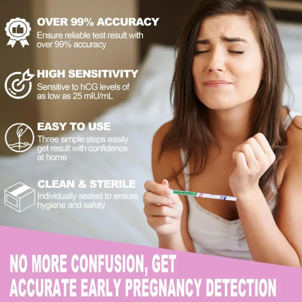 50 Pregnancy Test Strips Early Detection HCG Test Strips for Women, Rapid Early Results Over 99% Accurate up to 6 Days Before - Image 2
