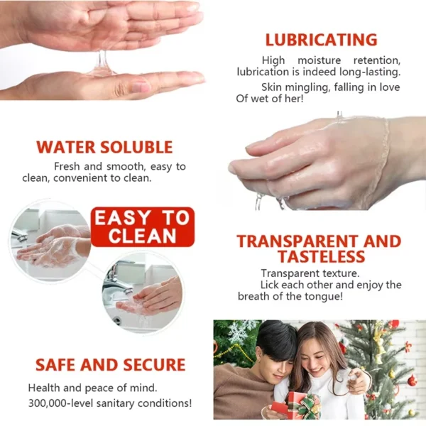 Water-based lubricant Colorless Safe Health Love Gel Anal Lubricant Sex Oil Easy Clean Gay Vaginal Sex Toys Adult Supplies 60ML - Image 6