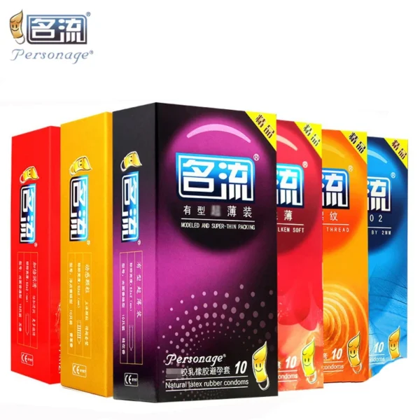 PERSONAGE 60PCS Condoms Ultra Thin Particle Spike Condom Spike Intimate Lubricated Adult Sex Product Contraception for Men