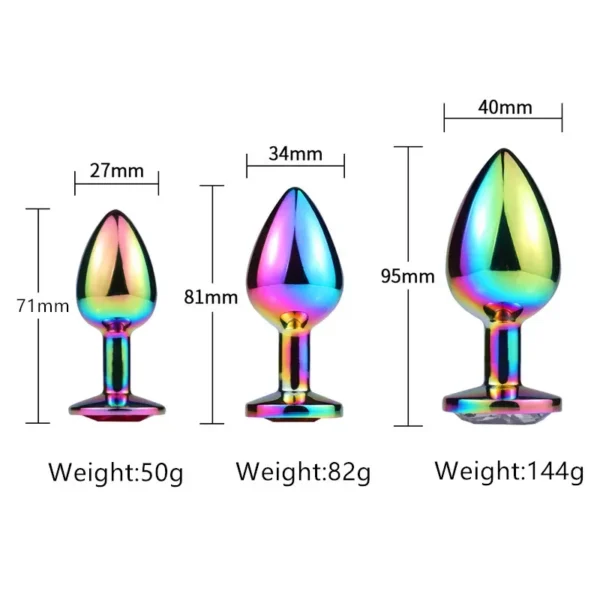 Mini Rainbow Rose Gold Butt Plug Crystal Jewelry Metal Anal Beads Butt Plug Trainer Anal Dildo female male Masturbation Sex Toy - Image 4