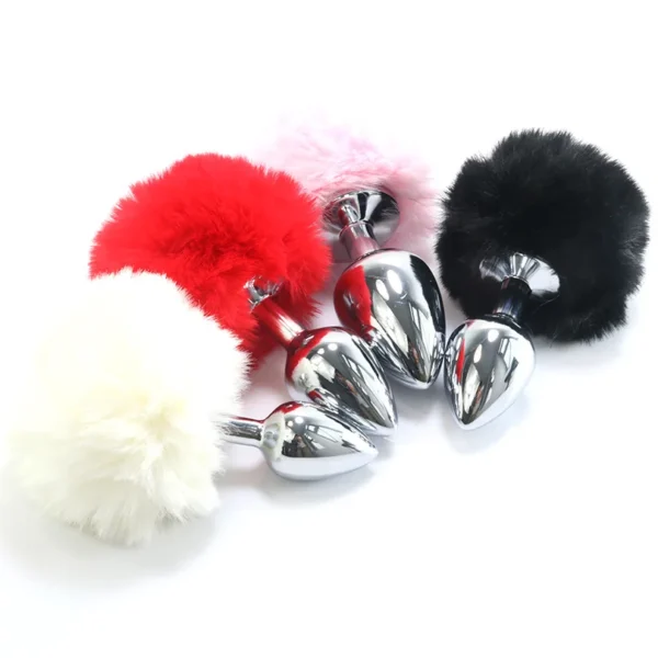 Metal Plush Rabbit Tail Anal Plug Prostate Massager Butt Plug Rabbit Ear BDSM Cosplay Erotic Sex Toys for Women Adults Sex Game - Image 2