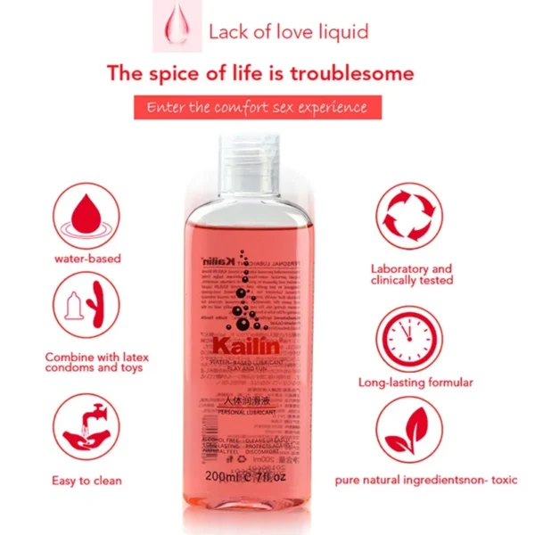 Strawberry Flavor Anal Lubricant for Session 200ml Water-based Sex Lubrication Goods for Adults Gay Lubricsate Sex Toys For Men - Image 3