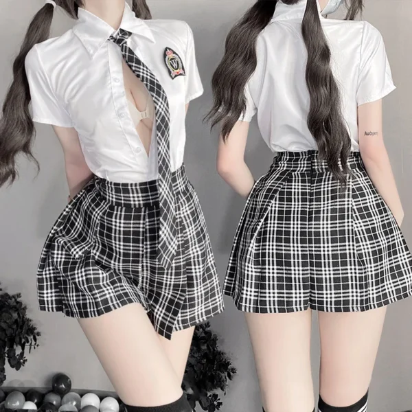 Sexy School Girl Cosplay Uniform Lingerie for Women Naughty Student Role Play Adult Sex Clothes Night Club Outfit Erotic Costume - Image 3