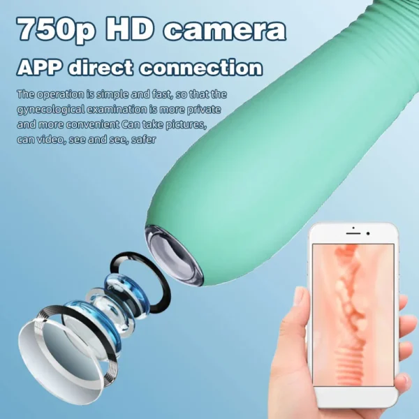Vibrators Dildo Sex Toys for Women G-Spot Stimulator APP Control HD 750p Camera Endoscopic Intelligent Heating Sticks for Couple - Image 3