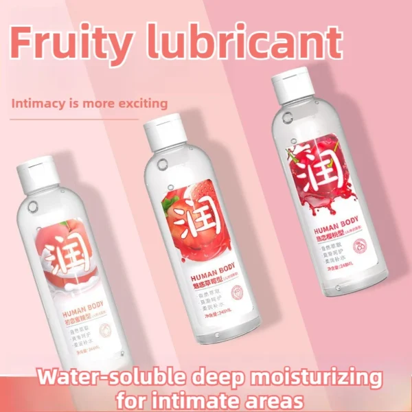 248ml Male And Female Sex Lubricant Fruit Flavor Water-based human body Vagina Promote secretion Lube oil Adult Products - Image 4