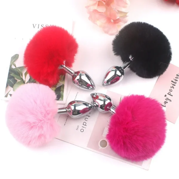 Cosplay Erotic Sex Toys for Women Adults Sex Game Metal Plush Rabbit Tail Anal Plug Prostate Massager Butt Plug Rabbit Ear BDSM - Image 4