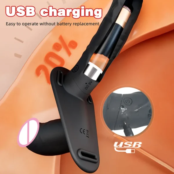 Double Head Artificial Penis Wearable Electric Strapon Vibrator For Lesbian Vibrating Sex Toys Strap On Belt Dildos For Girl - Image 4