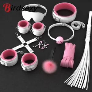 Sex Games Whip Gag Nipple Clamps Sex Toys For Couples Exotic Accessories Sexy Leather BDSM Kits Plush Sex Bondage Set Handcuffs