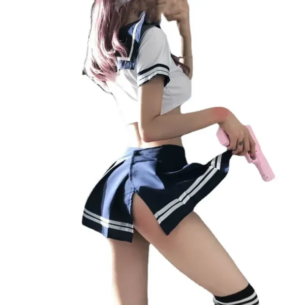 Female School Uniform Sexy Cosplay Costume Cheerleading Costume Sex Lingerie Student Dress Sexy Suit Women Miniskirt Outfit - Image 4