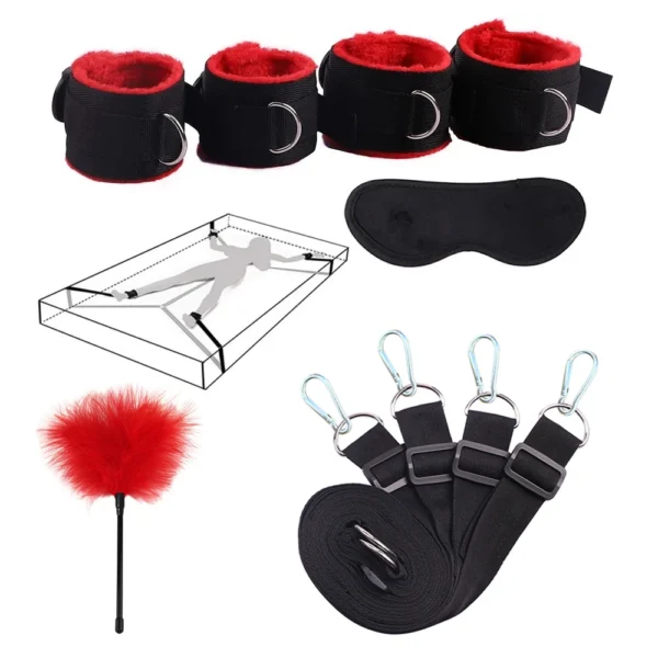 Sex Toys For Woman Men BDSM Bondage Set Under Mattress Erotic Restraint Handcuffs Ankle Cuffs Eye Mask Adults Games for Couples - Image 3
