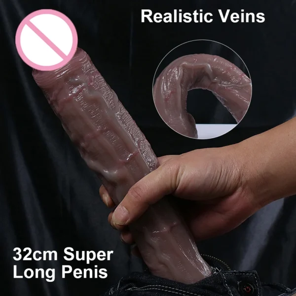 Super Long Realistic Dildo Soft Big Penis Silicone No Vibrators Lesbian Strapon Vagin Anal Sting Sex Toys For Womans Maturbators - Image 4