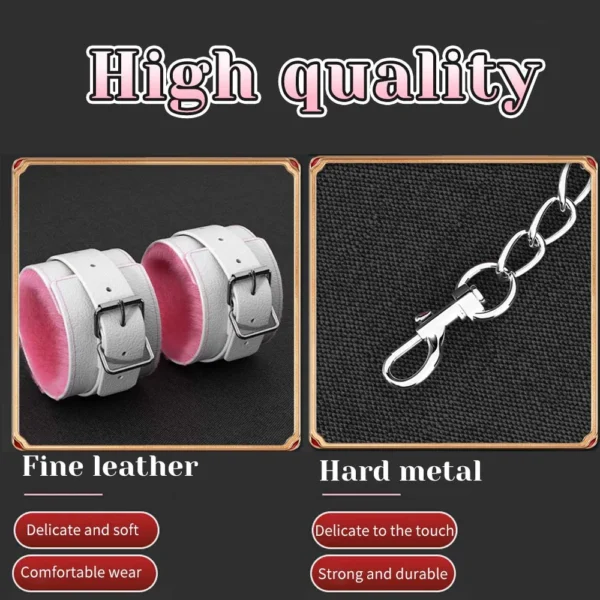 Sex Games Whip Gag Nipple Clamps Sex Toys For Couples Exotic Accessories Sexy Leather BDSM Kits Plush Sex Bondage Set Handcuffs - Image 6