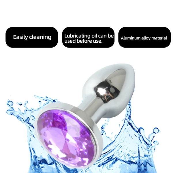 Mini Metal Anal Plug XXS Small Anal Dilator For Adult Men Women Butt Plug With Round Crystal Female Masturbation Anus Sex Toys - Image 4