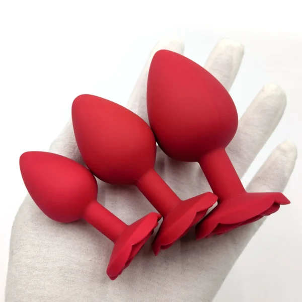 Soft Silicone Rose Flower Anal Plug Beginner To Expert 3 Sizes Butt Plug Anus Trainer Dildos Adule Sex Toys For Couple Women Men - Image 4