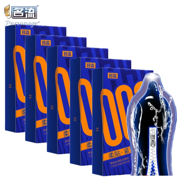 50/20pcs PERSONAGE Hyaluronic Acid Lubrication Small Condom Tight 49mm Close Fit Contraception Long Delayed Safe Penis Sleeve