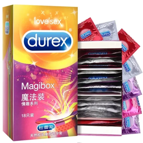 Durex 18pcs Condoms Ice Fire Mixed 4 Style Large Particle Sex Toys Thread Penis Sleeve Condom Delay Ejaculation Adult Products - Image 4