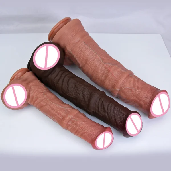 S/M/L Realistic Soft Huge Animal Dildo Silicone Black Horse Genitals Penis Masturbation Suction Cup Dick Woman Man Anal Sex Toy - Image 3