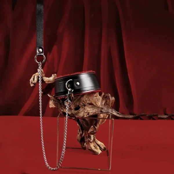 New BDSM Kits Bed Bondage Set Red&Black Exotic Sex Toys for Adults Games Leather Handcuffs Whip Gag Collar Women Sex Goods - Image 3