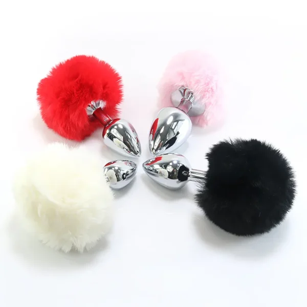 Metal Plush Rabbit Tail Anal Plug Prostate Massager Butt Plug Rabbit Ear BDSM Cosplay Erotic Sex Toys for Women Adults Sex Game - Image 3