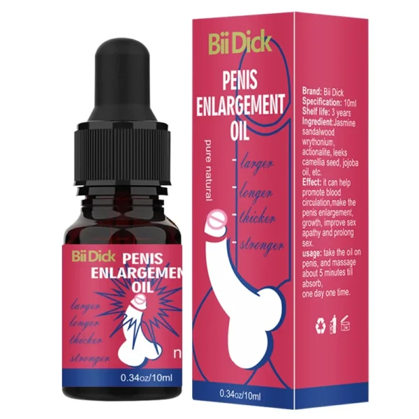 Penis Permanent Thickening, Growth Enlargement Massage Men's Cock Erection Lubricant Lncrease XXL Plant Extracts Massage Oil - Image 6