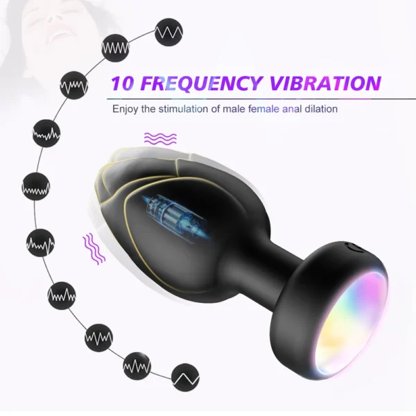LED Colorful Light Butt Plug for Women Men Anal Plug Vibrator Wireless Remote Control Buttplug Prostate Massager Adults Sex Toys - Image 2