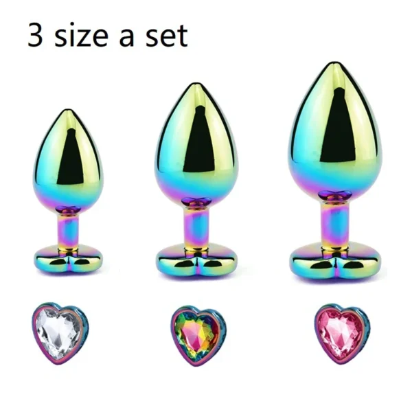 Mini Rainbow Rose Gold Butt Plug Crystal Jewelry Metal Anal Beads Butt Plug Trainer Anal Dildo female male Masturbation Sex Toy - Image 3