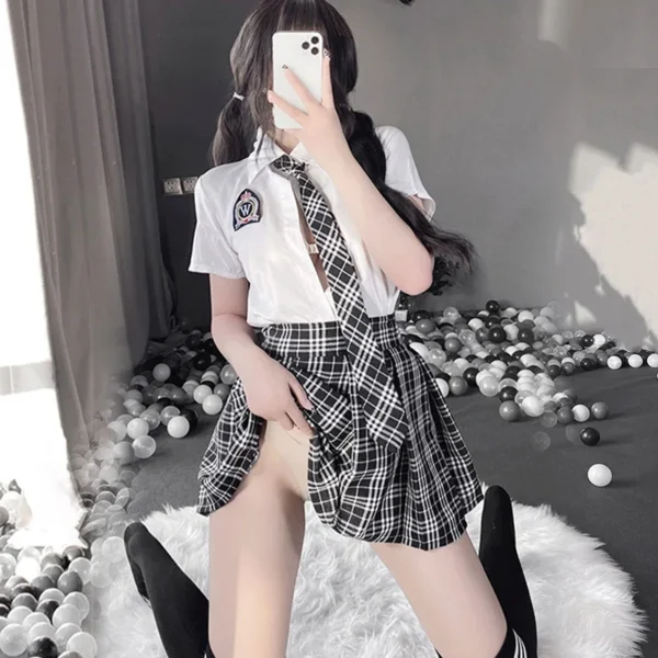 Sexy School Girl Cosplay Uniform Lingerie for Women Naughty Student Role Play Adult Sex Clothes Night Club Outfit Erotic Costume - Image 5
