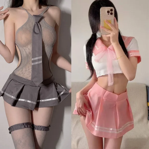 Female School Uniform Sexy Cosplay Costume Cheerleading Costume Sex Lingerie Student Dress Sexy Suit Women Miniskirt Outfit