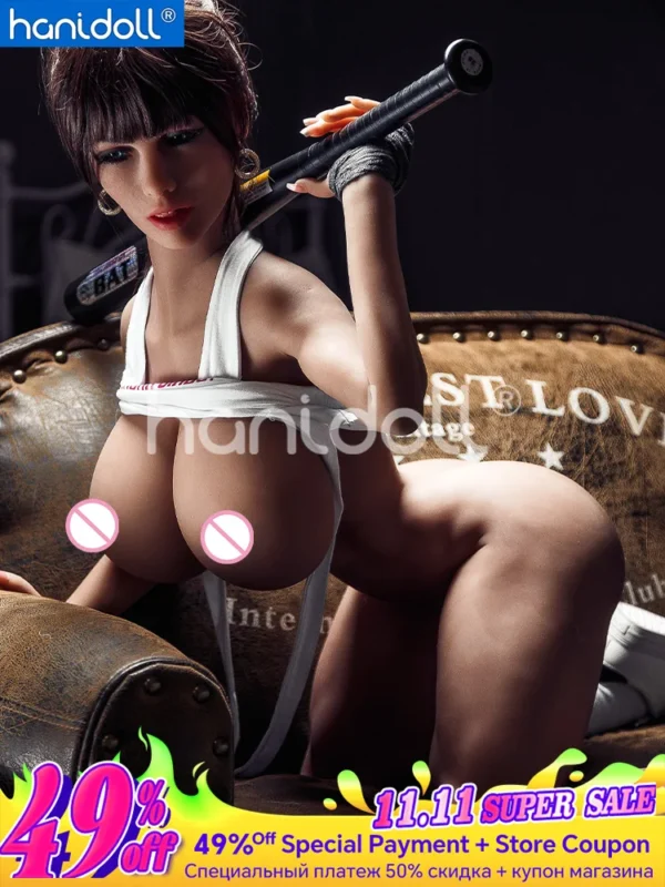 Hanidoll Sex Dolls 150cm TPE Black Sex Doll for Men Realistic Big Boobs Real Love Doll Adult Sexy Muscle Adult Toys Full Body