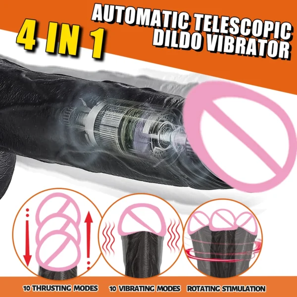Realistic Dildo Vibrators Penis Vagina Adult Sex Toys Powerful for Women Telescopic Vibrating Heating Vibrator Anal Masturbator - Image 2