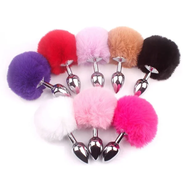 Metal Plush Rabbit Tail Anal Plug Prostate Massager Butt Plug Rabbit Ear BDSM Cosplay Erotic Sex Toys for Women Adults Sex Game - Image 4