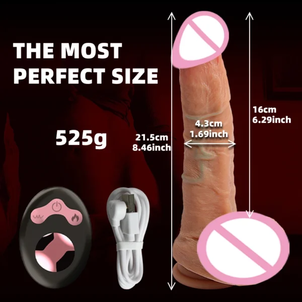 Vibrator dildo xxl realistic big cock telescopic heated spinning penis expansion vibratory massager female couple sex toys 18 - Image 6
