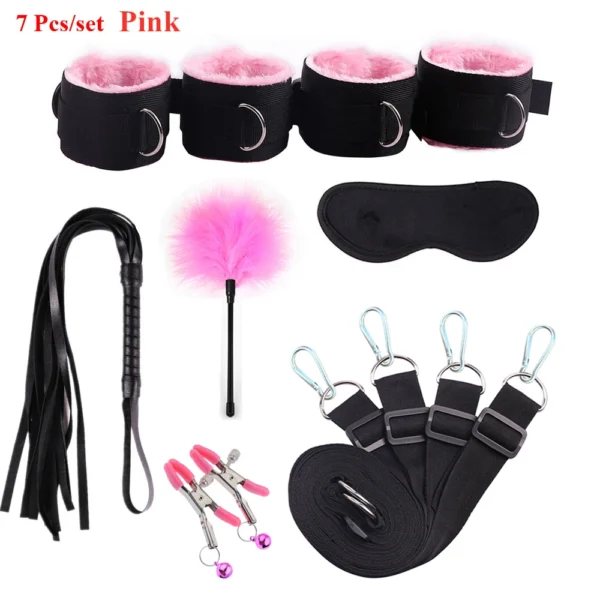 Sex Toys For Woman Men BDSM Bondage Set Under Mattress Erotic Restraint Handcuffs Ankle Cuffs Eye Mask Adults Games for Couples - Image 4