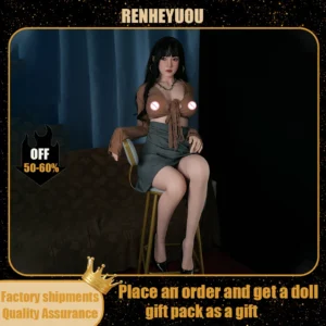 RENHEYUOU Real 170cm Sex Doll Silicone Women's Big Breasts Toy Anal Vibration Realistic Vaginal Anal Adult Masturbation Doll 18+
